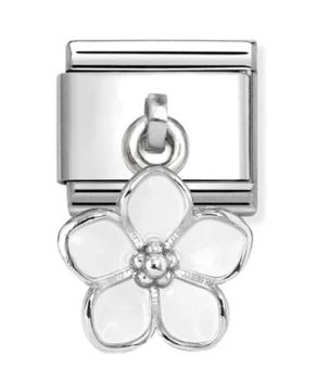 Charms NOMINATION  Biały kwiatek Silver 925.jpg